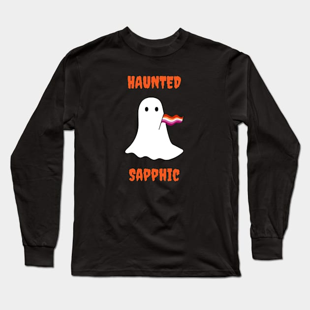 Haunted Sapphic Long Sleeve T-Shirt by Rainbow Kin Wear